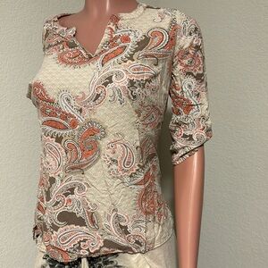 Croft and Barrow Paisley Blouse (XS)